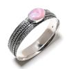 Natural Pink Opal Gemstone Handmade 925 Sterling Silver Cuff Bangle 7.5" t9S38