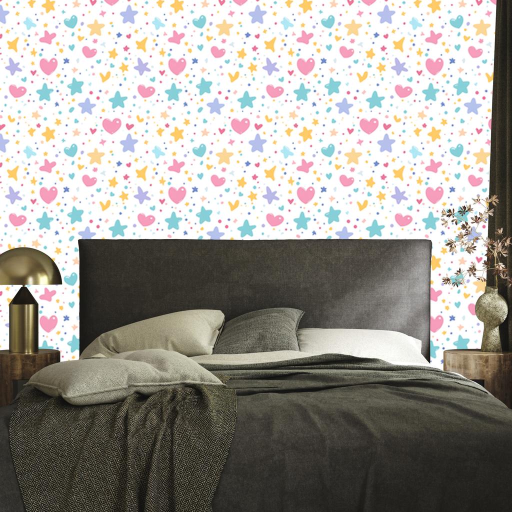 Love Wallpaper White, Cream and Powder Pink 50x1000