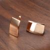 Модные глянцевые висячие серьги цвета розового золота простые квадратные серьги для женщин
