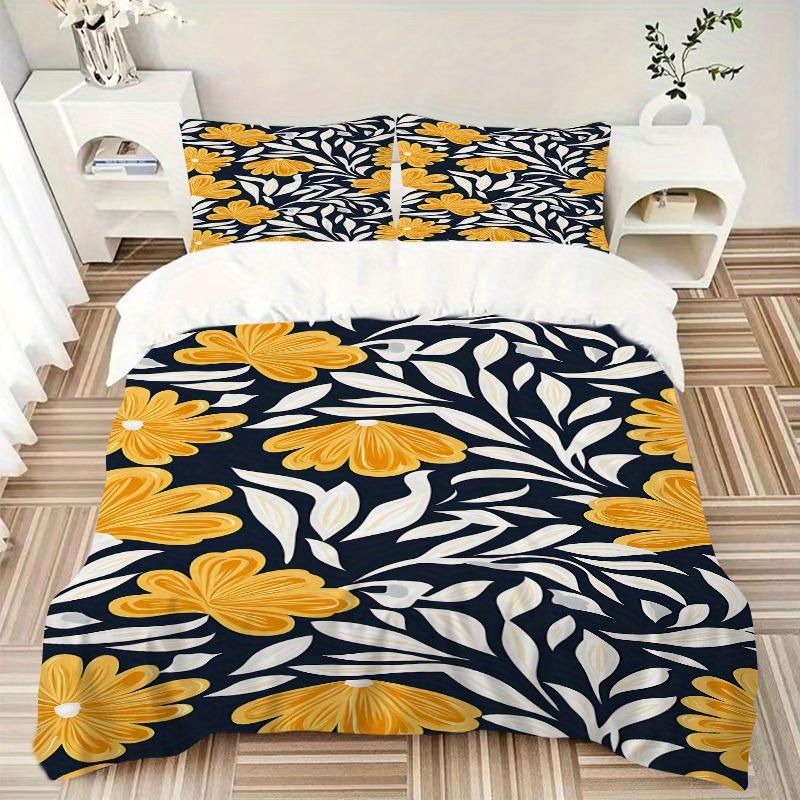 3pcs Floral Pattern Bedding Cover Set, Fashion Classic Popular Print Bedding Set, Soft Comfortable, All - Season Use, For Bedroom, Guest Room151