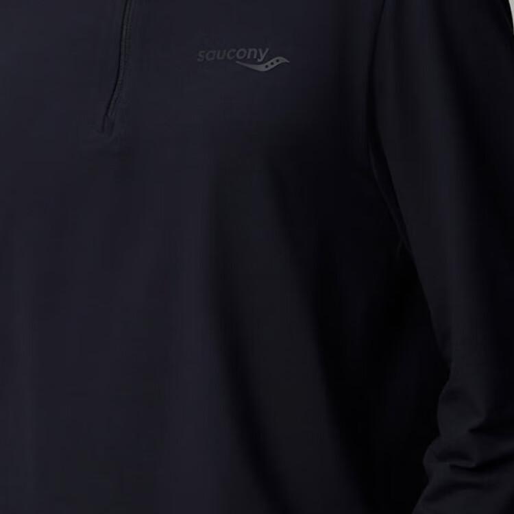 SAUCONY Футболка с длинным рукавом и воротником-стойкой, однотонная, мужская, черная SC2240129B-BK01