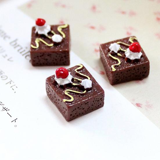 3Pcs Simulation Chocolate Cakes Miniature Food Figurine Dollhouse Accessories