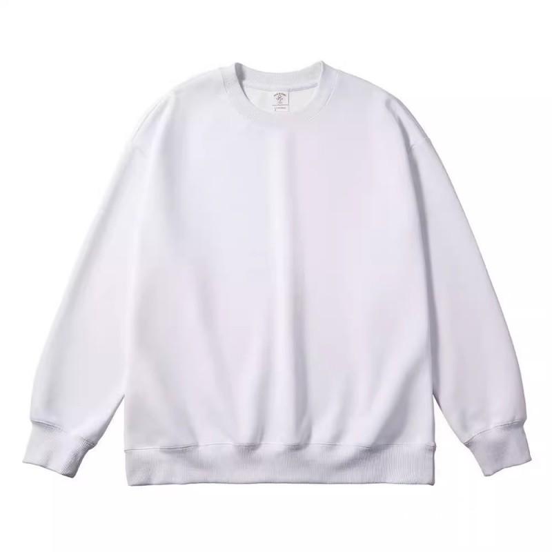 Unisex Oversized Plain Cotton Sweatshirt Long Sleeve Round Neck Loose Fit Winter