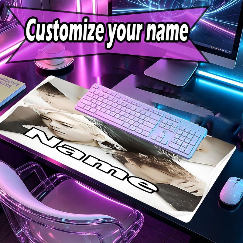 Custom Name Personalized BIGBANG Pattern Mousepad, Laptop PC Desk Mat, Decorative Desk Mat for Home Keyboard Pad Gift