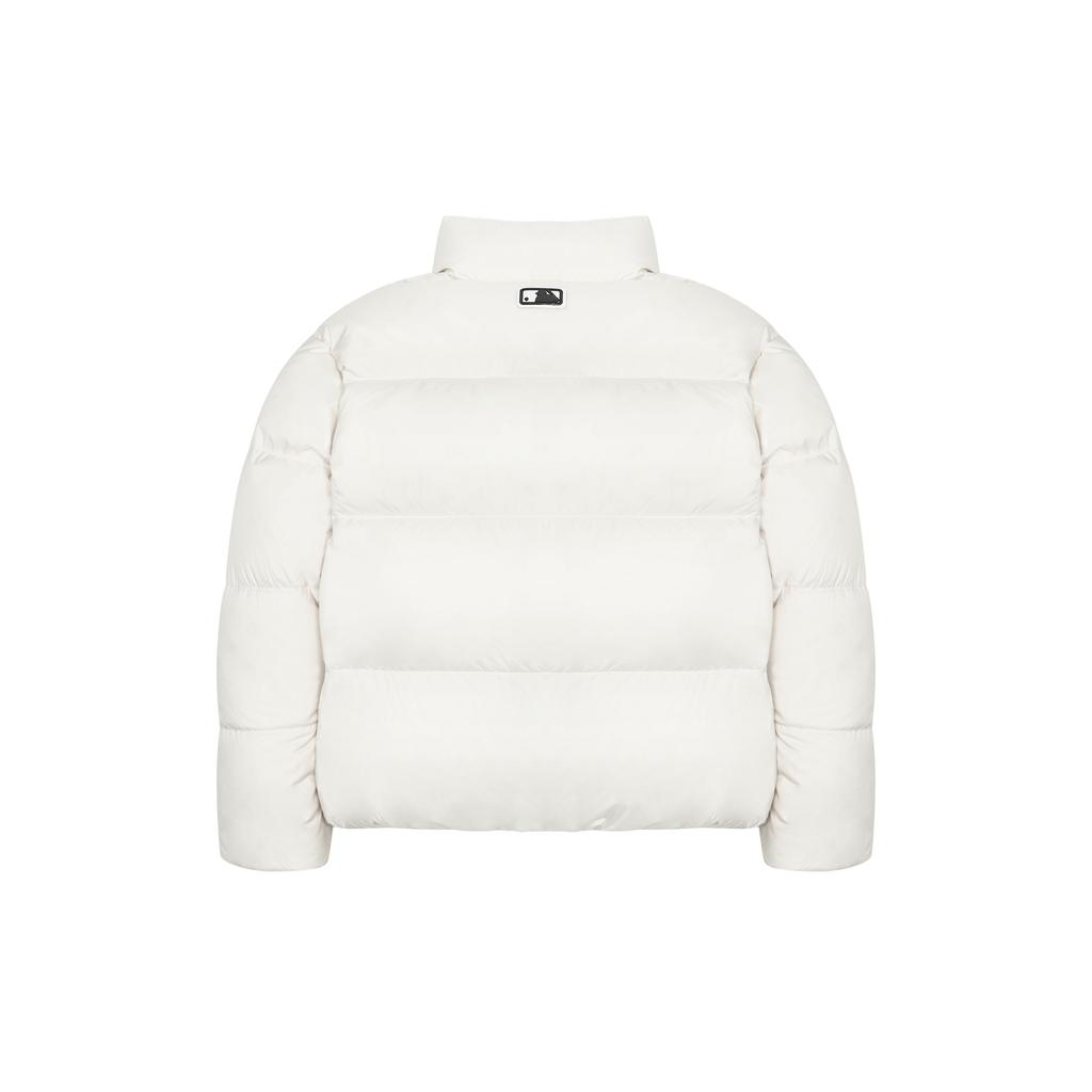 MLB New York Yankees Logo Stand Collar Zipper Long Sleeve Down Jacket Short Version Unisex Jacket White 3ADJM1026-50IVS