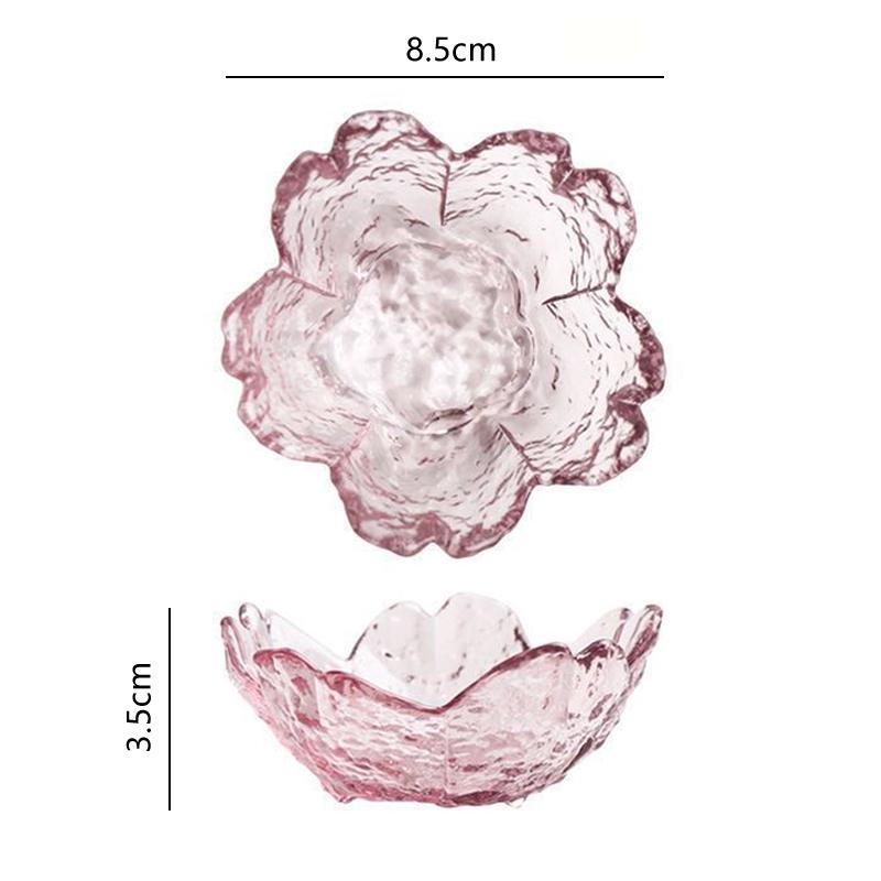 Стеклянная пиала для соевого соуса Сакура в японском стиле, розовая, с цветками, для приправ, для обмакивания суши и пельменей, мини-тарелки для закусок