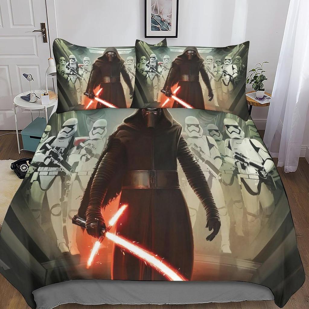Darth Vader Duvet Cover Set Bedding Soft Microfiber Comforter Cover Boys Girls 2-Piece Bedding Set Quilt Cover withHidden Zipper