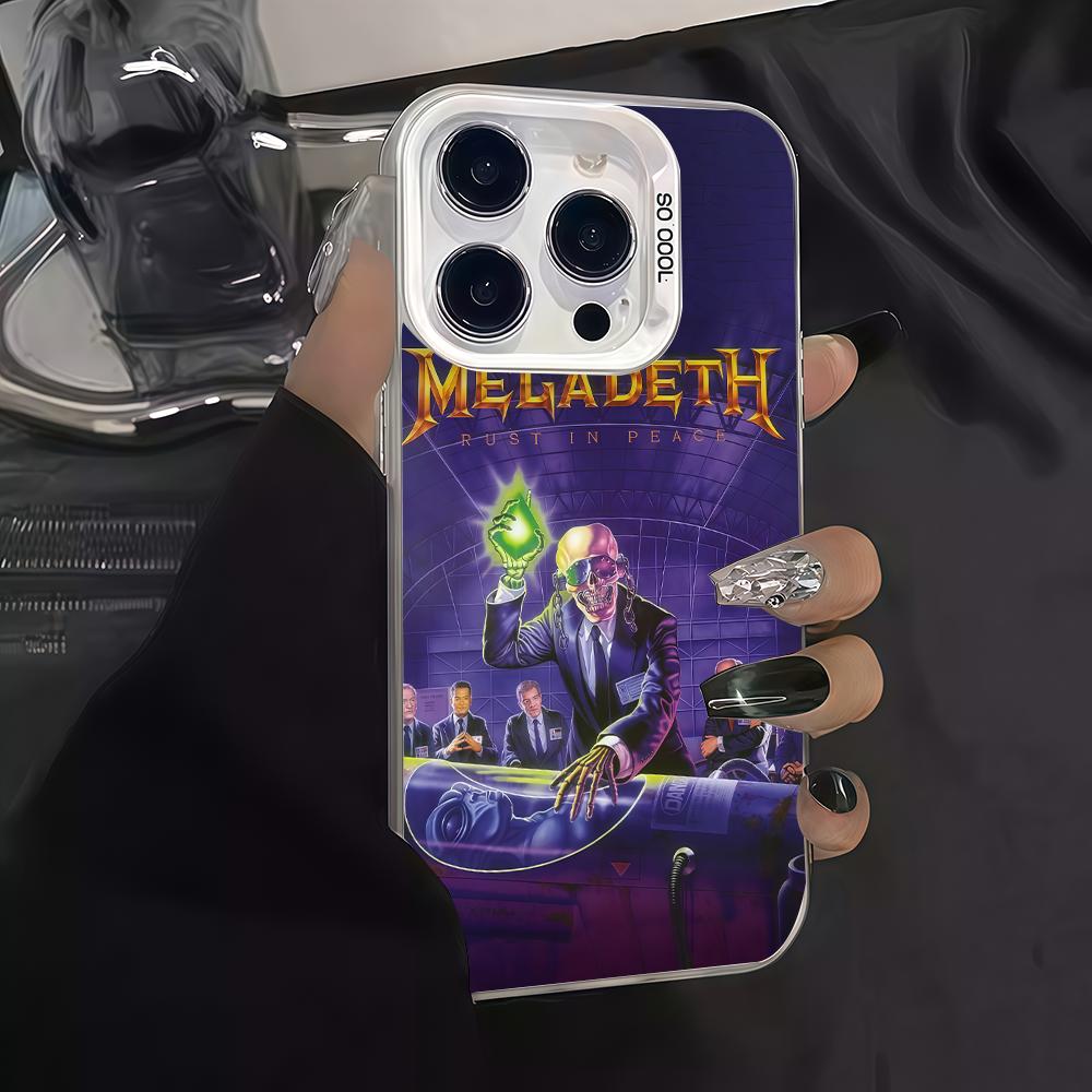 Rock band M-Megadeth phone case For iPhone 12 11 13 14 15 16 17 Max Pro Plus Mini Protective IMD Color Cover