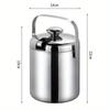 Ice Bucket with Tongs Double Wall Strainer Handle Home Bar Parties Chilling Beer Champagne Stainless Steel Cooler Buckets
