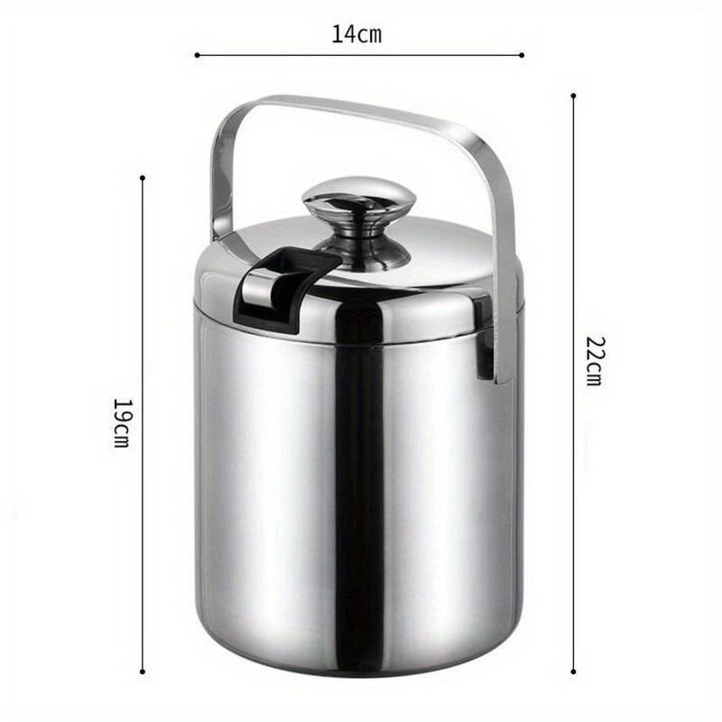 Ice Bucket with Tongs Double Wall Strainer Handle Home Bar Parties Chilling Beer Champagne Stainless Steel Cooler Buckets