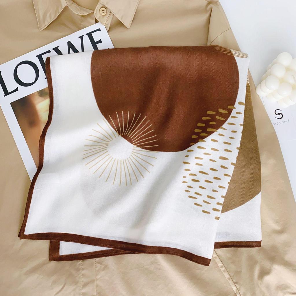 Korean Style Silk Square Scarf with Butterfly & Flower Print - Women's Fashion Accessory, Neck Tie, or Hair Scarf - Ideal Mother's Day Gift