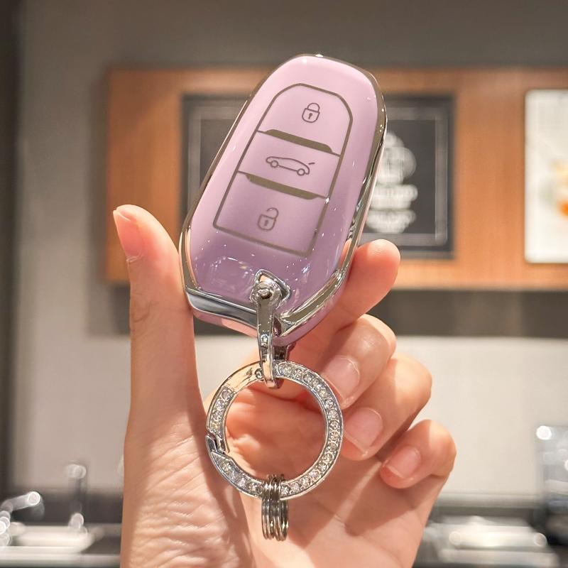 Чехол-брелок с блестящим ремешком для ключей для Peugeot 2008 3008 5008 308 508 для Opel Grandland X Mokka Corsa Insignia
