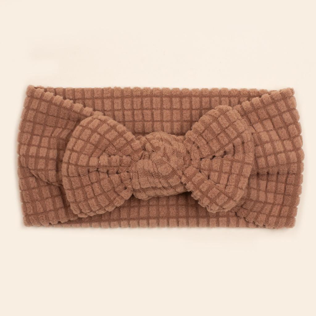 Новая повязка на голову с бантом для малышей осень/зима: Уютный, однотонный, идеально подходит для девочек