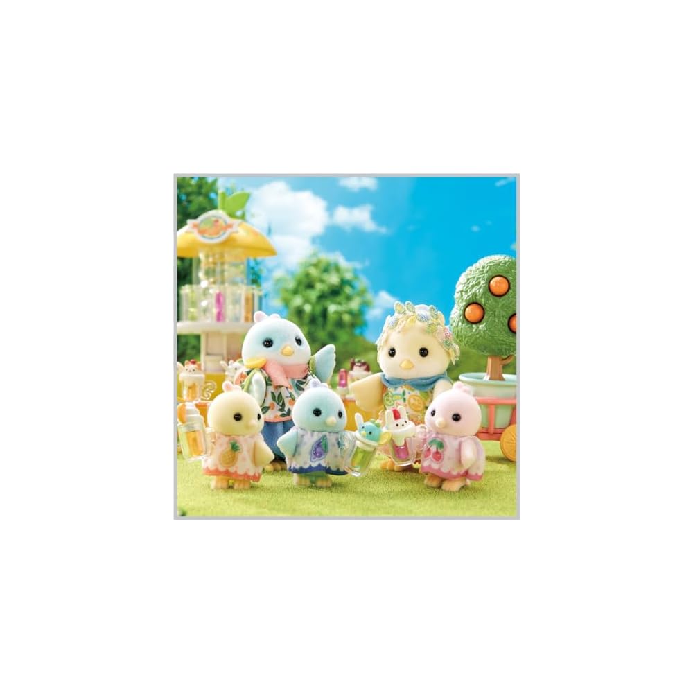 Sylvanian Families Citrus Bird Family Doll Set for Ages 3 and Up Toy House