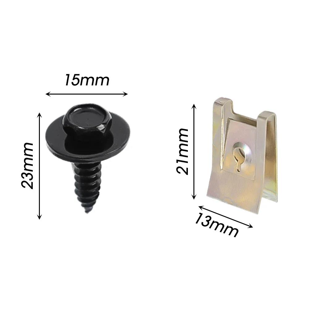 Chassis Engine Guard Metal Nut/Screw Washers U-shape Clip for BMW E46 E92 E90 F10 Car Fender Bumper Cross Head Screws 40/20pcs Hoses Windshield