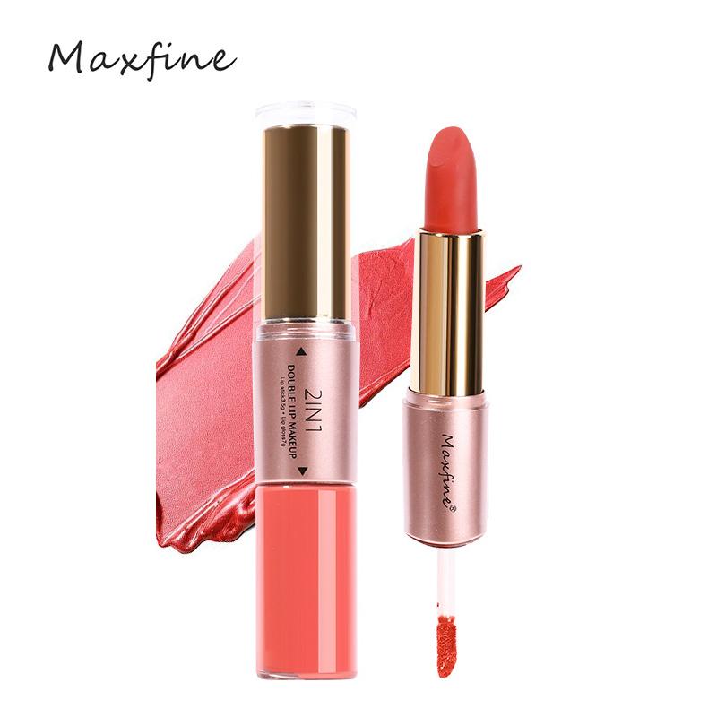 2 в 1 матовая помада, стойкие блески для губ, высокопигментированная цветная водостойкая стойкая помада для женщин и девушек 01