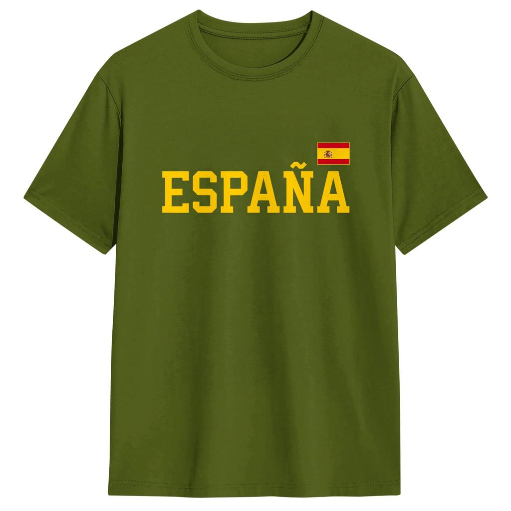Spain Spanish Flag T Shirt For Unisex 100 Cotton Vintage Tshirts Round Collar Tee Shirt Short Sleeve Tops Party