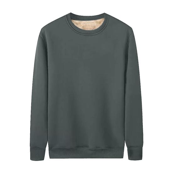 Мужской свитшот на флисовой подкладке, с длинным рукавом, круглым вырезом, утолщенный пуловер, теплый, осенне-зимний, повседневный свитшот для улицы, работы, ежедневных дел