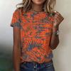Casual Ladies' Holiday Clothing, Round Neck Short Sleeve T-shirt, Summer Fashion Clothing, Ladies Party T-shirt