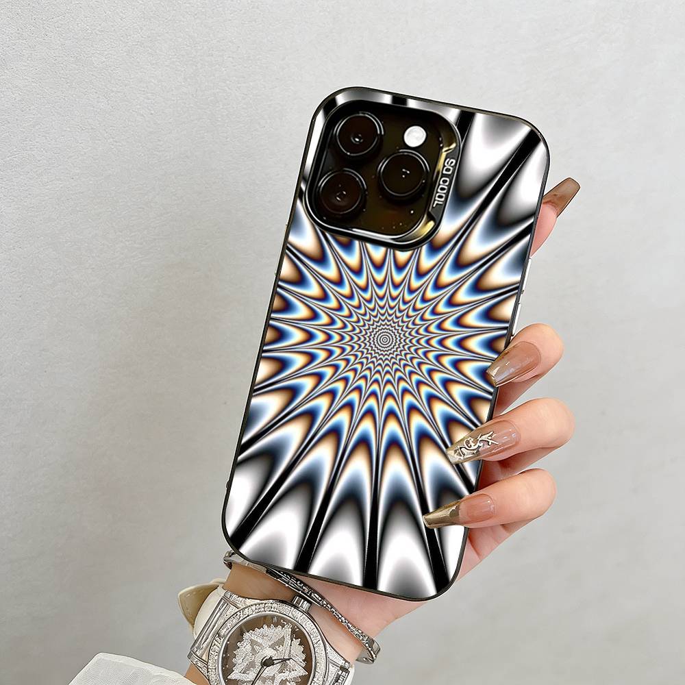 Головокружение Чехол для телефона Для iPhone 17,16,15,14,13,12,11 Plus,Pro Max,XS,Цветной Посеребренный Внутренний Чехол