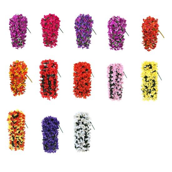 Искусственный цветок бугенвиллеи Искусственная подвесная бугенвиллея для улицы Длинные свисающие лозы Искусственный цветок для двери Веранда Кашпо Ваза Патио Балкон Декор