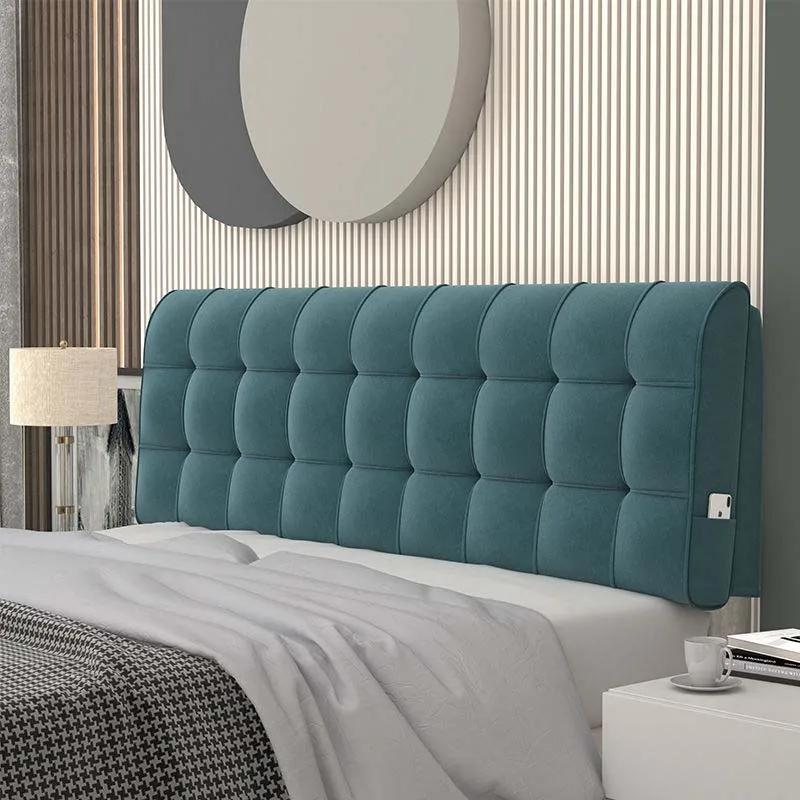 Модная высокоэластичная губчатая подушка для изголовья кровати размера King Queen, съемный бархатный чехол для изголовья кровати, подушка для изголовья кровати