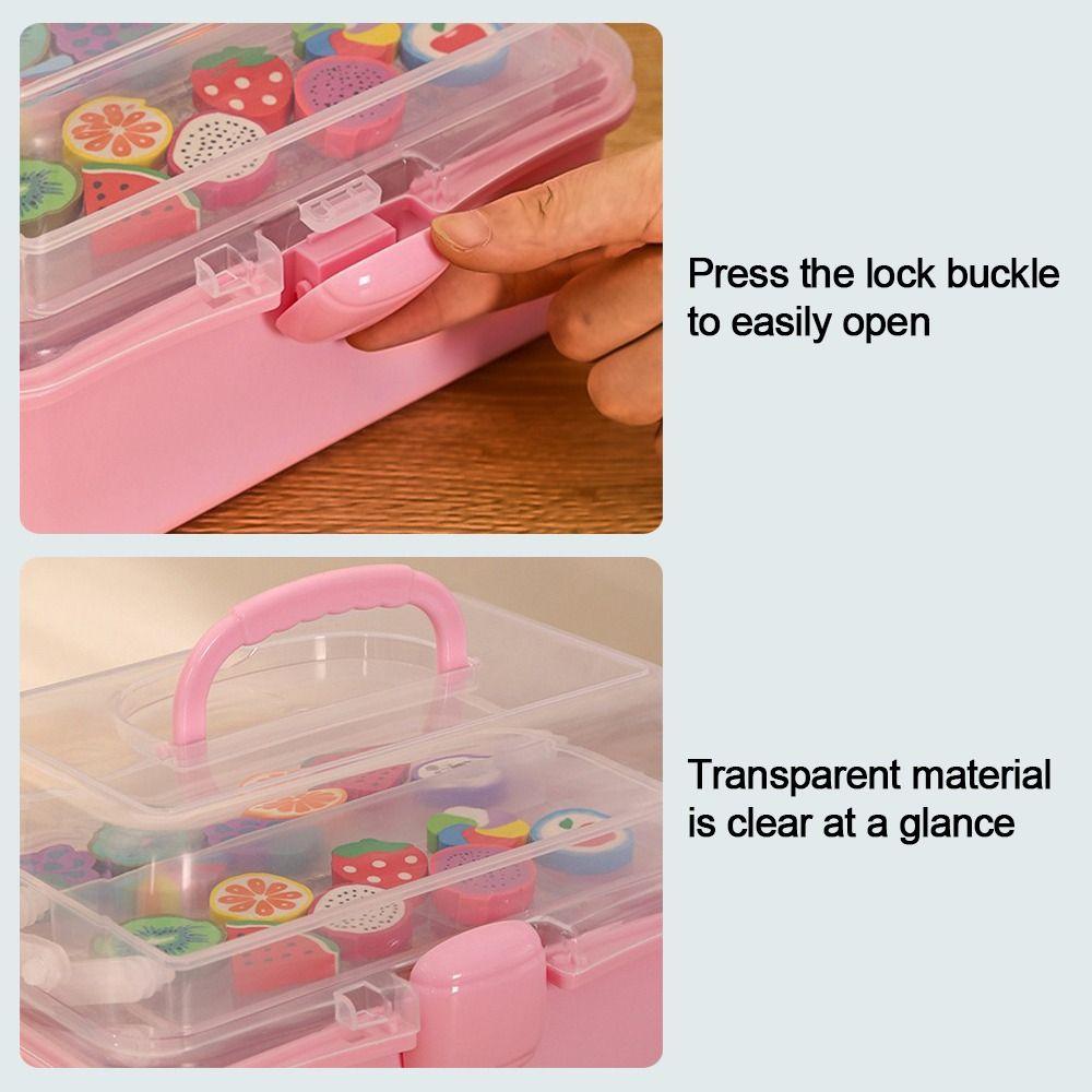 Three-layer Stationery Case Foldable Toy Box New Nail Art Organizer