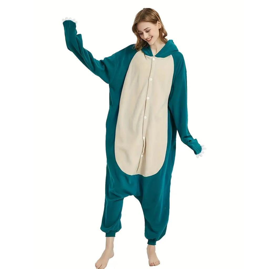 Unisex Onesies Snorlax Kigurumi Fleece Anime Pajamas Homewear Christmas Halloween Cosplay Costume