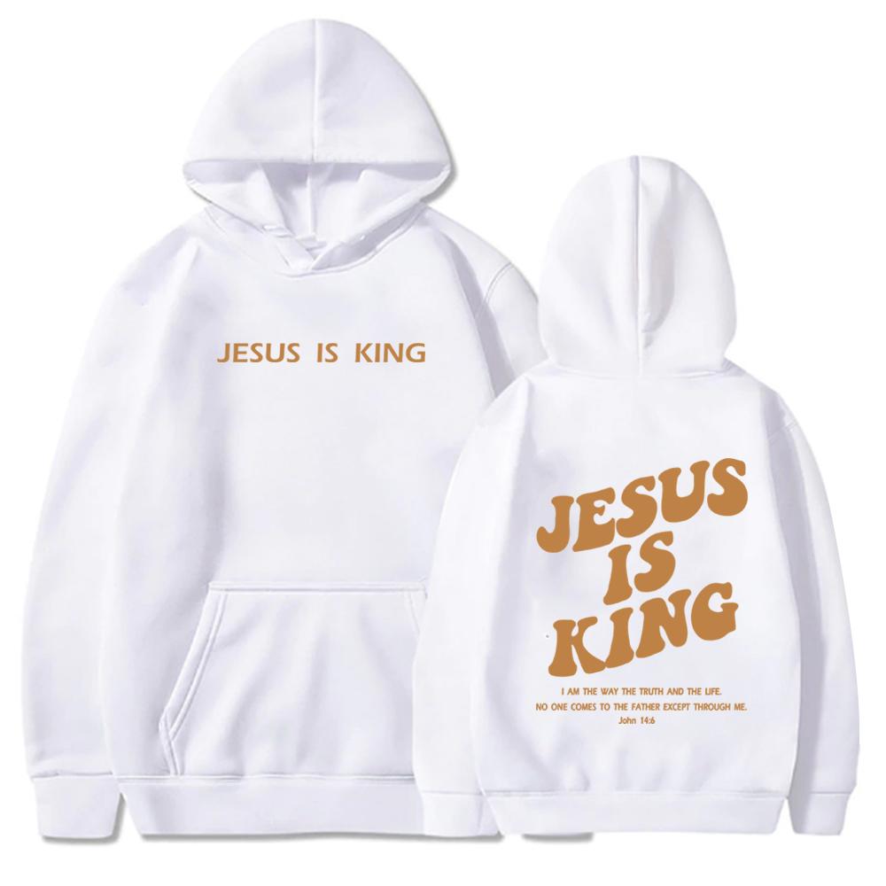 Худи Jesus Is King Христианская вера Толстовка Иисус спасает Мужская Женская Харадзюку Пуловер Топы