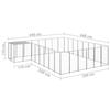 VidaXL Chenil Argenté 15,73 m² Acier Enclos pour Chiots Cage Chiens Extérieur 3082233