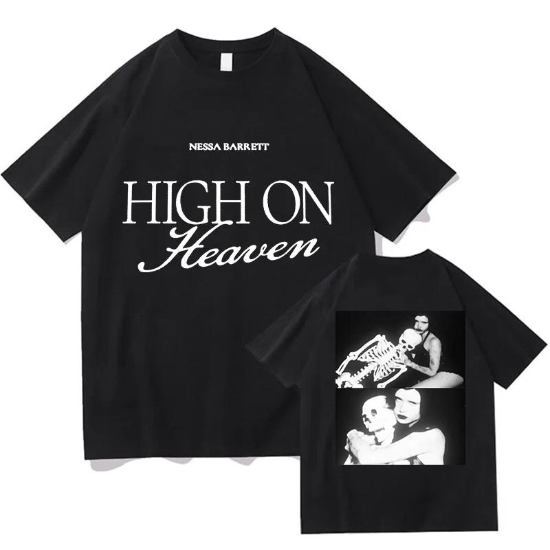 2026 Nessa Барретт High on Heaven Футболка Чистый Хлопок Модная Повседневная Хип-хоп Высокое Качество Топы для Фанатов Футболки С Графикой Короткий Рукав
