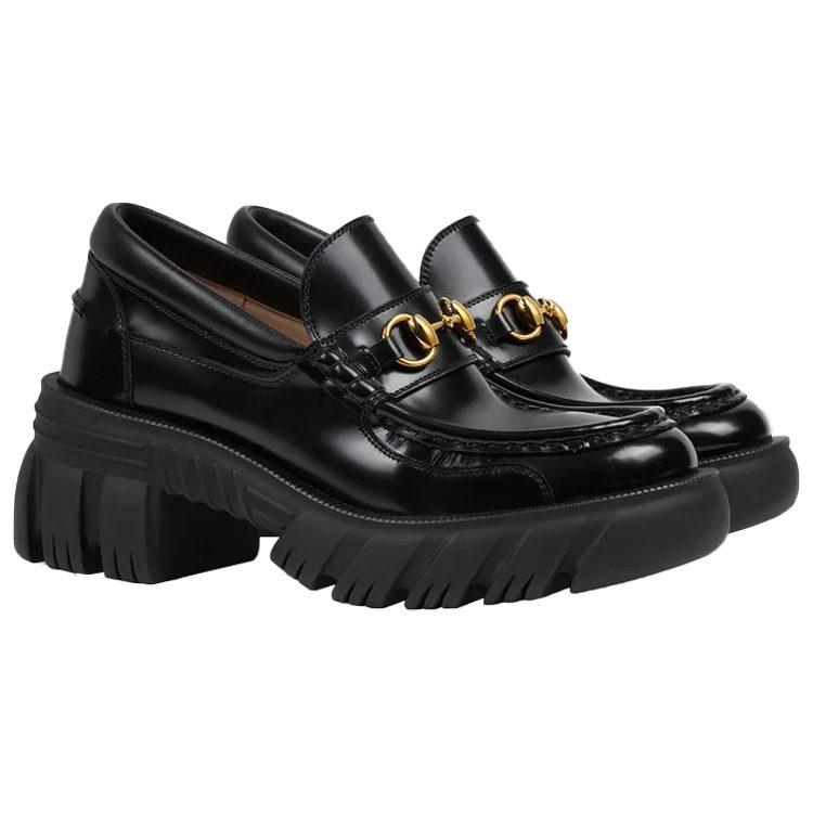 Gucci Лоферы Horsebit, черные, женские, 656869 DKSD0 1000