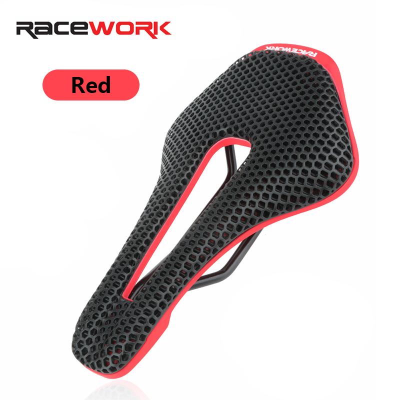 RACEWORK 3D Printed Bicycle Saddle Beehive Structure Hollow Racing Folding Road MTB Bike Comfortable Sillin Cycling Race Seat