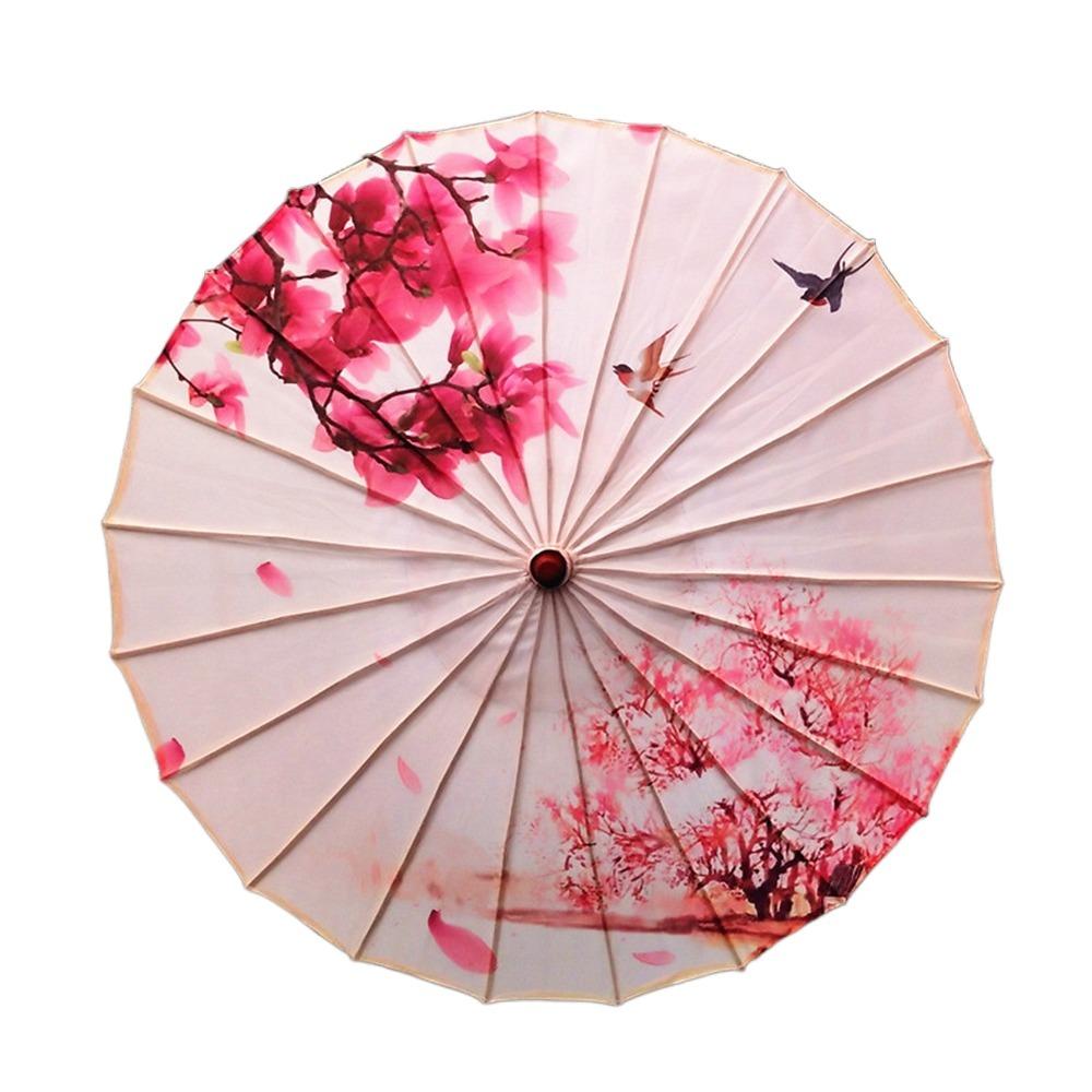 Waterproof Silk Cloth Women Umbrella Rain Proof Costume Parasol Flower Oil Paper Umbrella Party