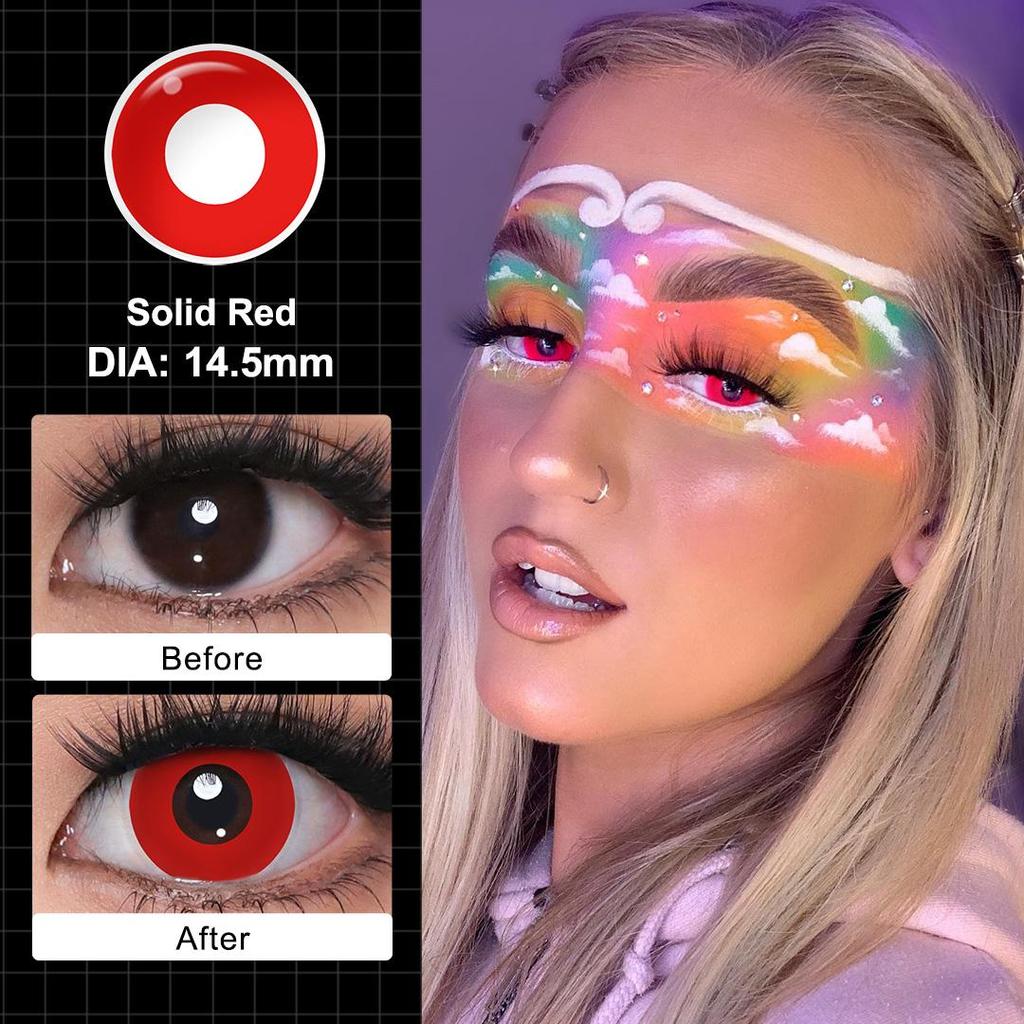 Crazy Lenses Magister Контактные линзы для Хэллоуина Красные контактные линзы для косплея Аксессуары для аниме Шаринган/Какаши Мангекё/Саске Гексаграмма