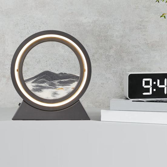 Yousheng Moving Sand Art Настольная лампа Quicksand Picture 3D Deep Sea Sandscape in Motion Flowing Sand Painting LED Light Home Office Desktop Decoration