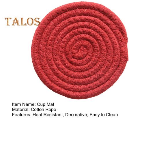 Подставка для стола, многоразовая противоожоговая хлопковая веревка, практичный изоляционный коврик ручной работы, декоративная подушка для столовой для бара