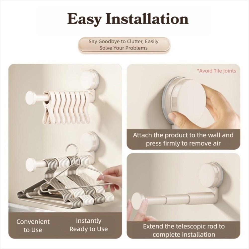 Suction Cup Installation Hanger Storage Rack Retractable Hanger Container Folding Rack Home