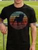 Retro Sunset Pug Silhouette Graphic Unisexs T Shirt Vintage Dog Art Short Sleeve Crew Neck Cotton Tee Street Casual Daily Top