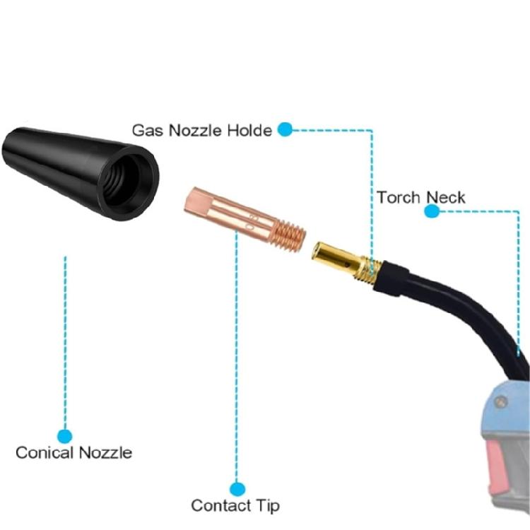 Splash Proof Welding Tip Cover Thermal Insulation Design Shock Absorption For Extended Torches Durability In Metalwork