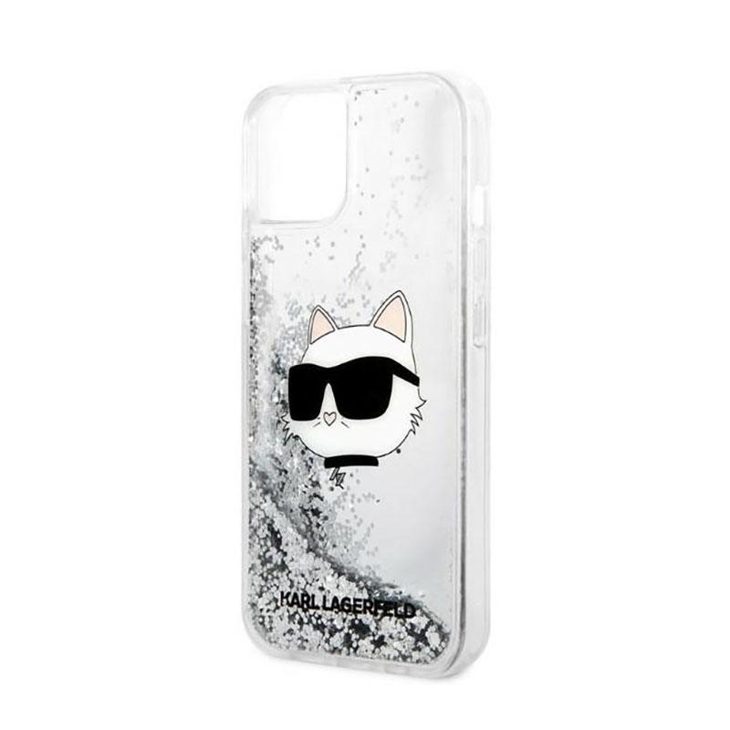 Karl Lagerfeld Liquid Glitter Nft Choupette Head - Etui Iphone 14 Plus (Srebrny)