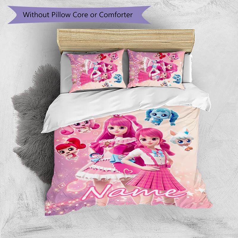 3pcs Custom Name Catch! Teenieping Bedding Set Duvet Cover Closure Includes 1 Duvet Cover & 2 Pillowcases for All Seasons Bedroom Decor