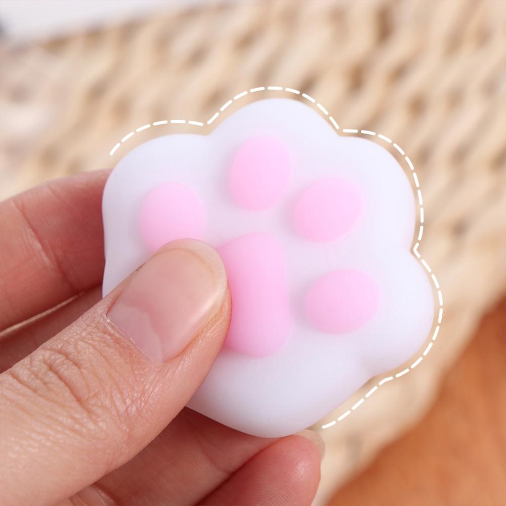 TPR Mini Cat Paw Squeeze Toy Sensory Toy Pinch Decompression Toy Soft Cartoon Fidget Toy Children