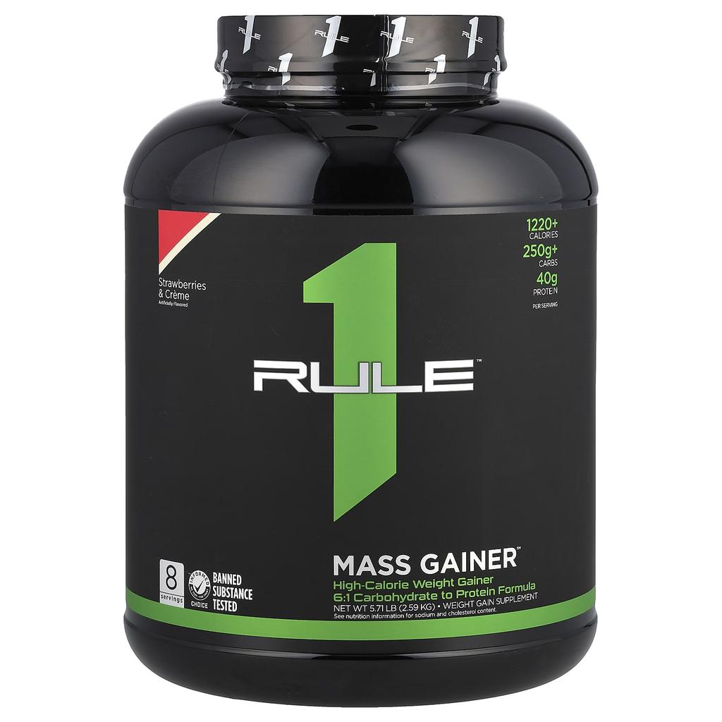 Rule One Proteins Mass Gainer, Strawberries & Cream, 5.71 Lb (2.59 Kg)