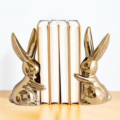 2 шт. Книжная подставка в виде кролика, прочная, современная, уникальная, декоративные книжные упоры-кролики для гостиной, спальни, домашние полки, декор