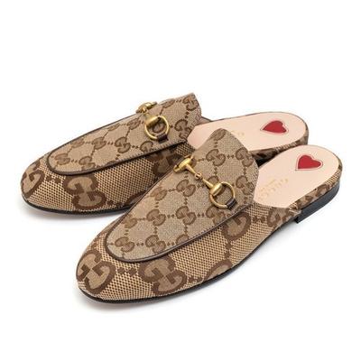 Тапочки Princetown Jumbo GG Верблюжий Холст Женский Размер 475094-UKO60-2588