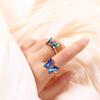 Personality Girls Women Gradient Color Butterfly Open Ring Crystal Finger Rings Fashion Jewelry
