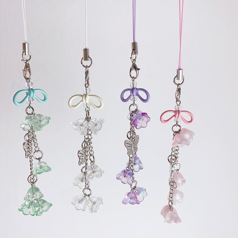 Модный кулон с кисточкой в виде бабочки в виде ландыша, милый брелок для мобильного телефона, ремешок для сумки, украшения, подарки