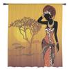African Woman Plant Trees Art Sheer Curtains Living Room Window Tulle Curtains For Bedroom Kitchen Home Decoration Voile Drapes