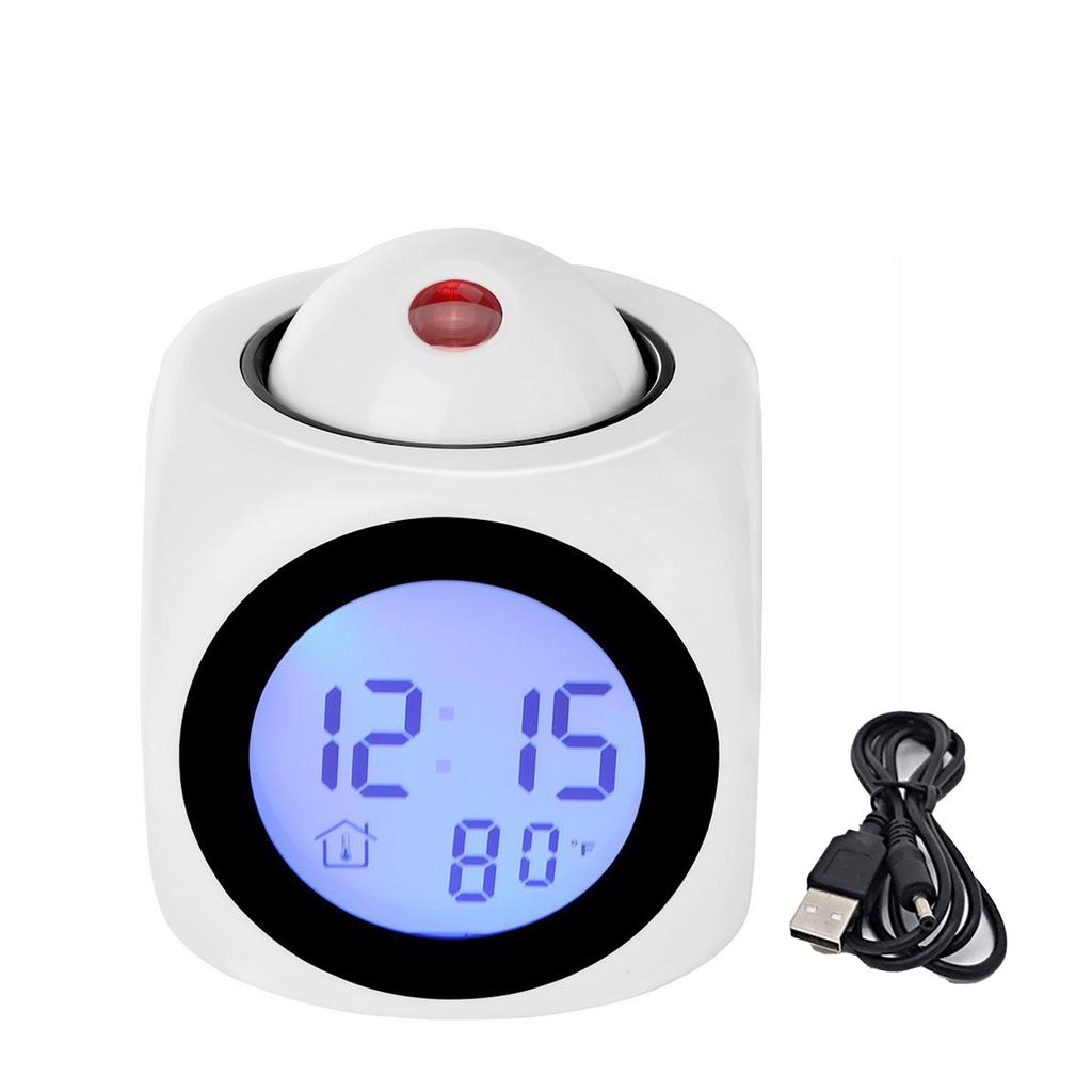 Creative LED Projection Alarm Clock Digital Display Bedsides Alarm Clock Telling the Time Snooze Temperature Home Ceiling Clock
